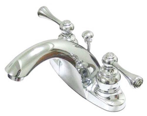 Kingston Brass Two Handle 4" Centerset Lavatory Faucet with Pop-Up Drain - Polished Chrome KB7641BL