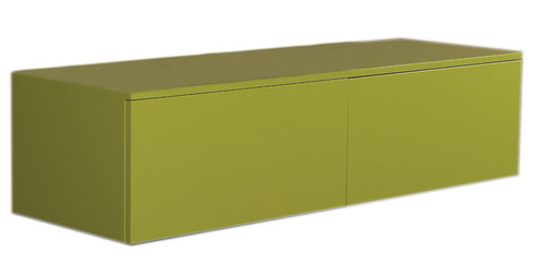 Whitehaus WHAEVVE06 Aeri Green Lacquered Wood Wall Mount Unit with Double Drawers and Counter Top - Green Shiny Lacquered