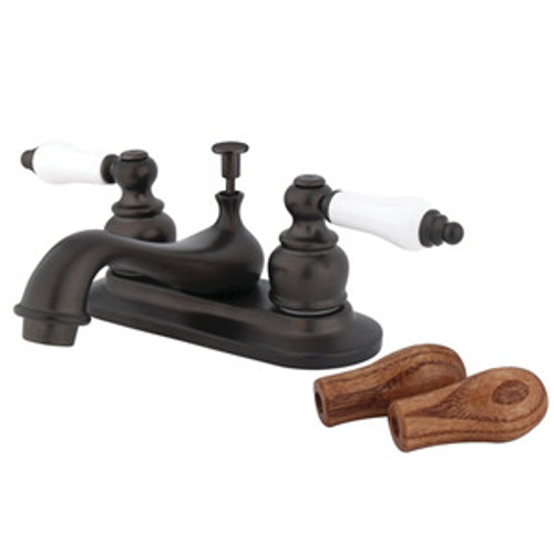 Kingston Brass Two Handle 4" Centerset Lavatory Faucet with Pop-Up Drain - Oil Rubbed Bronze KB605B
