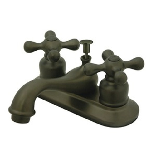 Kingston Brass Two Handle 4" Centerset Lavatory Faucet with Pop-Up Drain - Oil Rubbed Bronze KB605AX