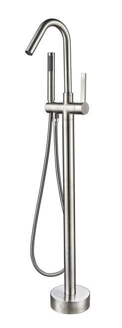 Vanity Art VA2034-BN Freestanding Tub Filler Faucet with Hand Shower - Brushed Nickel