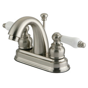 Kingston Brass Two Handle 4" Centerset Lavatory Faucet with Pop-Up Drain - Brushed Nickel KB5618PL