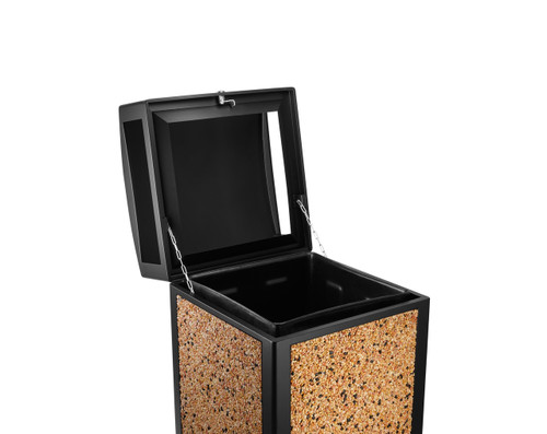 Alpine Rugged 40-Gallon All-Weather Trash Containers with Steel Panels - ALP471-40-SIL