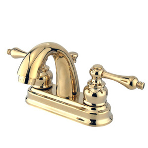 Kingston Brass Two Handle 4" Centerset Lavatory Faucet with Pop-Up Drain - Polished Brass KB5612AL