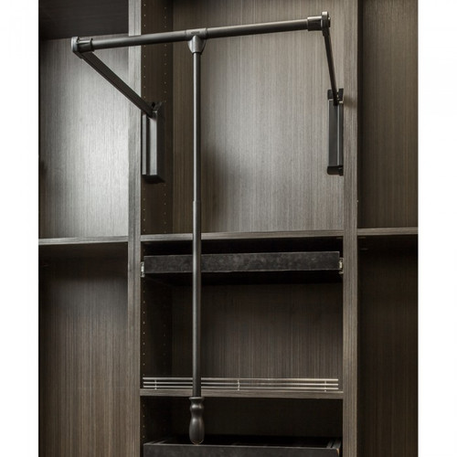 Hardware Resources 1532SC-BLK Black Powder Coat Soft-close 33 Inch - 48 Inch Expanding Wardrobe Lift