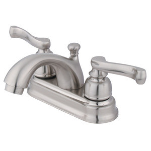 Kingston Brass Two Handle 4" Centerset Lavatory Faucet with Pop-Up Drain - Brushed Nickel KB5608FL