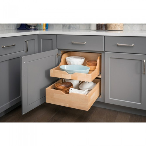 Hardware Resources 25-1/16 Inch Preassembled Rollout Drawer for 27 Inch Cabinet Opening - RO27-WB