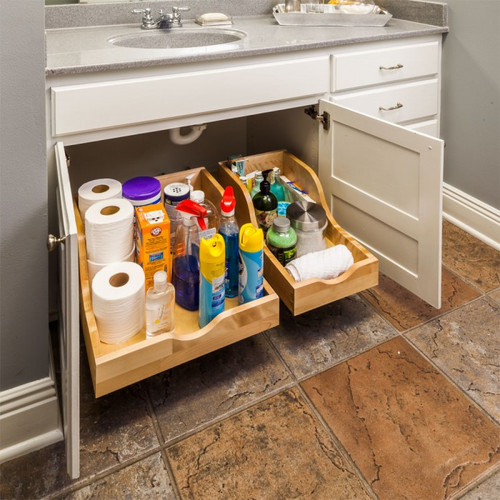 Hardware Resources 16-1/16? Preassembled Vanity Depth High Back Rollout Drawer for 18? Opening - ROVHB18-WB