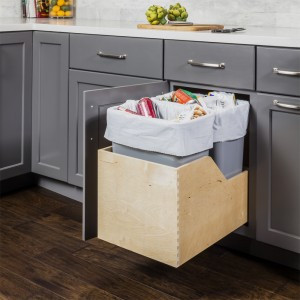 Hardware Resources Preassembled 50 Quart Single Pullout Waste Container System - CAN-WBMS50G