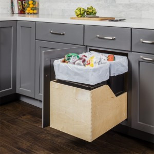 Hardware Resources Preassembled 35 Quart Double Pullout Waste Container System - CAN-WBMD35B