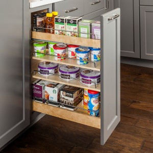 Hardware Resources No Wiggle 8 Inch Base Cabinet Pullout with Premium Soft-close Concealed Undermount Slides - BPO2-8SC