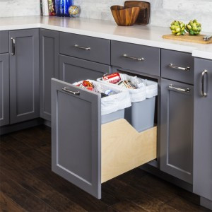 Hardware Resources Preassembled 35 Quart Double Pullout Waste Container System - CDM-WBMD35G