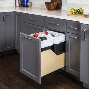 Hardware Resources Preassembled 50 Quart Double Pullout Waste Container System - CDM-WBMD50B