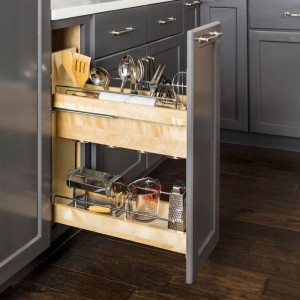 Hardware Resources 8 Inch InchNo Wiggle Inch Utensil Bin Base Cabinet Pullout Built on Premium Soft-close Slides - UBPO-8SC