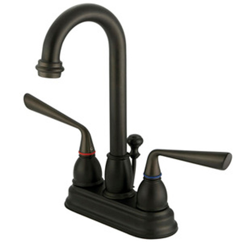 Kingston Brass Two Handle 4" Centerset Lavatory Faucet with Pop-Up Drain Drain - Oil Rubbed Bronze KB3615ZL