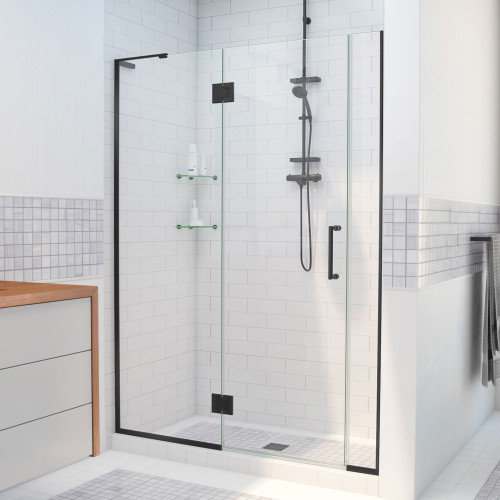 DreamLine D1270672-09 Unidoor-X 39-39 1/2 in. W x 72 in. H Frameless Hinged Shower Door in Satin Black DreamLine D1270672-09 Unidoor-X 39-39 1/2 in. W x 72 in. H Frameless Hinged Shower Door in Satin Black