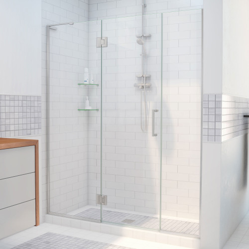 DreamLine D13014572-04 Unidoor-X 50 1/2-51 in. W x 72 in. H Frameless Hinged Shower Door in Brushed Nickel DreamLine D13014572-04 Unidoor-X 50 1/2-51 in. W x 72 in. H Frameless Hinged Shower Door in Brushed Nickel