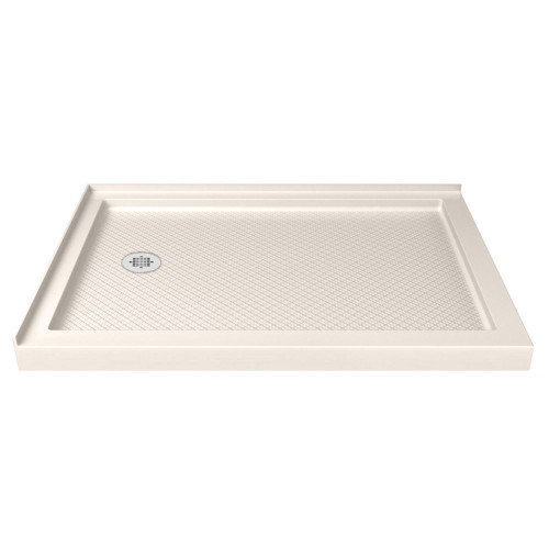 DreamLine DLT-1034481-22 SlimLine 34 in. D x 48 in. W x 2 3/4 in. H Left Drain Double Threshold Shower Base in Biscuit