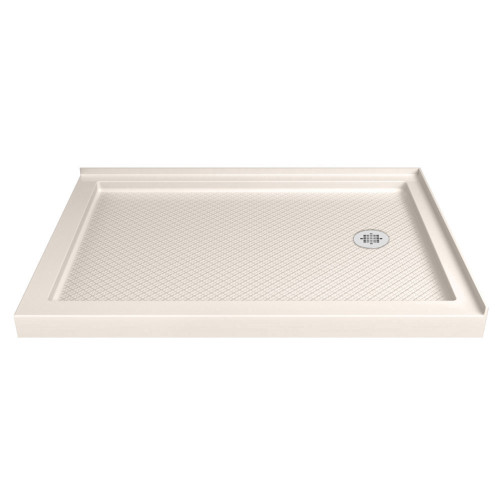 DreamLine DLT-1036602-22 SlimLine 36 in. D x 60 in. W x 2 3/4 in. H Right Drain Double Threshold Shower Base in Biscuit