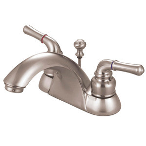 Kingston Brass Two Handle 4" Centerset Lavatory Faucet with Pop-Up Drain - Brushed Nickel KB2628