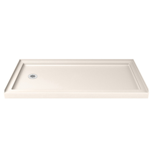 DreamLine DLT-1134601-22 SlimLine 34 in. D x 60 in. W x 2 3/4 in. H Left Drain Single Threshold Shower Base in Biscuit