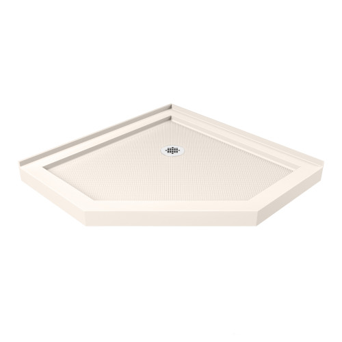 DreamLine DLT-2038380-22 SlimLine 38 in. D x 38 in. W x 2 3/4 in. H Corner Drain Neo-Angle Shower Base in Biscuit