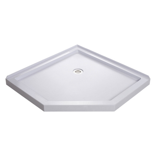DreamLine DLT-2040400 SlimLine 40 in. D x 40 in. W x 2 3/4 in. H Corner Drain Neo-Angle Shower Base in White