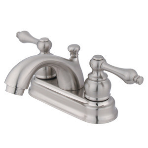 Kingston Brass Two Handle 4" Centerset Lavatory Faucet with Pop-Up Drain - Brushed Nickel KB2608AL