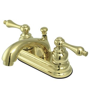 Kingston Brass Two Handle 4" Centerset Lavatory Faucet with Pop-Up Drain - Polished Brass KB2602AL