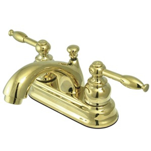 Kingston Brass Two Handle 4" Centerset Lavatory Faucet with Pop-Up Drain - Polished Brass KB2602KL