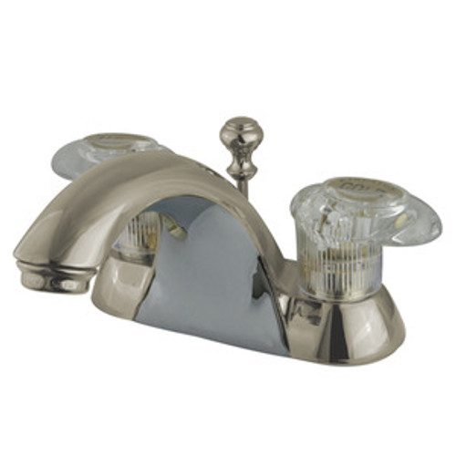 Kingston Brass Two Handle 4" Centerset Lavatory Faucet with Pop-Up Drain - Satin Nickel KB2158B