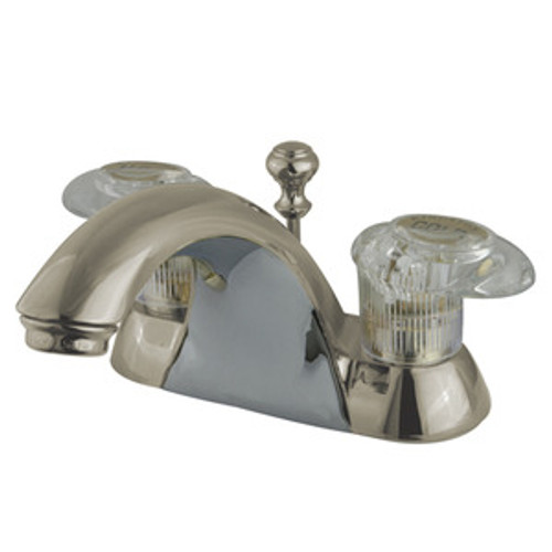 Kingston Brass Two Handle 4" Centerset Lavatory Faucet with Pop-Up Drain - Satin Nickel KB2158