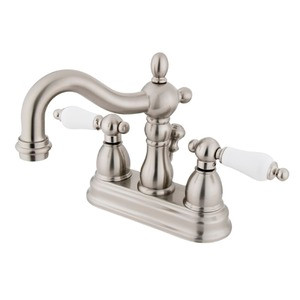 Kingston Brass Two Handle 4" Centerset Lavatory Faucet with Pop-Up Drain Drain - Brushed Nickel KB1608PL