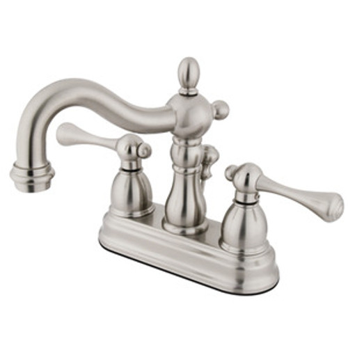 Kingston Brass Two Handle 4" Centerset Lavatory Faucet with Pop-Up Drain Drain - Satin Nickel KB1608BL