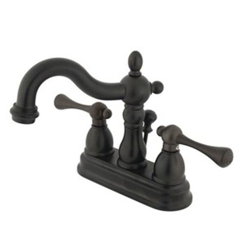 Kingston Brass Two Handle 4" Centerset Lavatory Faucet with Pop-Up Drain Drain - Oil Rubbed Bronze KB1605BL