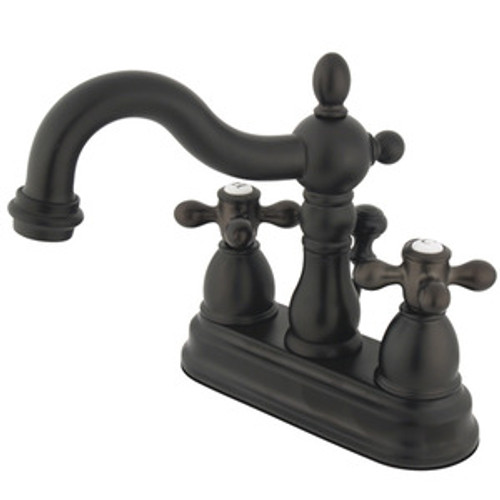 Kingston Brass Two Handle 4" Centerset Lavatory Faucet with Pop-Up Drain Drain - Oil Rubbed Bronze KB1605AX