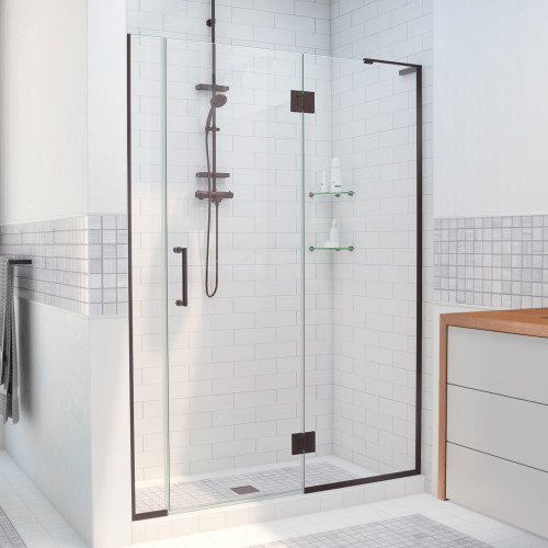 DreamLine D3280672R-06 Unidoor-X 58-58 1/2 in. W x 72 in. H Frameless Hinged Shower Door in Oil Rubbed Bronze