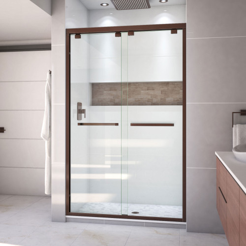 DreamLine SHDR-1648760-06 Encore 44-48 in. W x 76 in. H Semi-Frameless Bypass Shower Door in Oil Rubbed Bronze