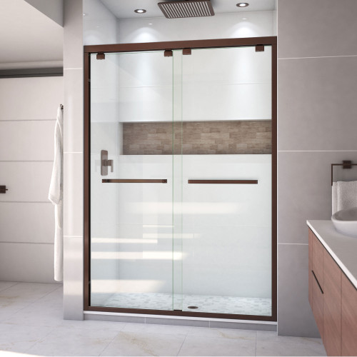 DreamLine SHDR-1654760-06 Encore 50-54 in. W x 76 in. H Semi-Frameless Bypass Shower Door in Oil Rubbed Bronze