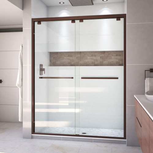 DreamLine SHDR-1660760-06 Encore 56-60 in. W x 76 in. H Semi-Frameless Bypass Shower Door in Oil Rubbed Bronze