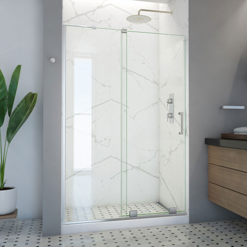 DreamLine SHDR-1948723L-04 Mirage-X 44-48 in. W x 72 in. H Frameless Sliding Shower Door in Brushed Nickel; Left Wall Installation