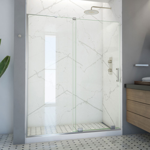 DreamLine SHDR-1960723L-04 Mirage-X 56-60 in. W x 72 in. H Frameless Sliding Shower Door in Brushed Nickel; Left Wall Installation