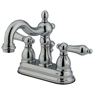 Kingston Brass Two Handle 4" Centerset Lavatory Faucet with Pop-Up Drain Drain - Polished Chrome KB1601AL