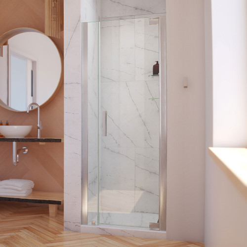 DreamLine SHDR-4327060-04 Elegance-LS 31 - 33 in. W x 72 in. H Frameless Pivot Shower Door in Brushed Nickel