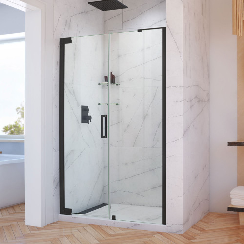 DreamLine SHDR-4327240-09 Elegance-LS 49 - 51 in. W x 72 in. H Frameless Pivot Shower Door in Satin Black