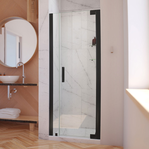 DreamLine SHDR-4328060-09 Elegance-LS 32 3/4 - 34 3/4 in. W x 72 in. H Frameless Pivot Shower Door in Satin Black