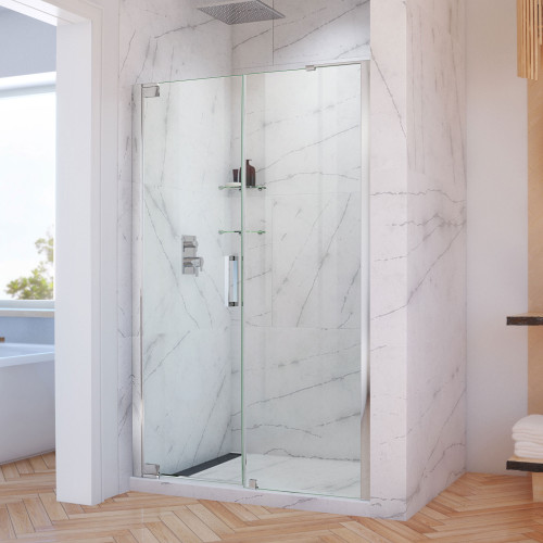 DreamLine SHDR-4328240-01 Elegance-LS 50 3/4 - 52 3/4 in. W x 72 in. H Frameless Pivot Shower Door in Chrome