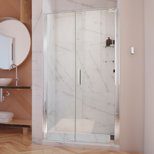 DreamLine SHDR-4332180-01 Elegance-LS 48 1/4 - 50 1/4 in. W x 72 in. H Frameless Pivot Shower Door in Chrome