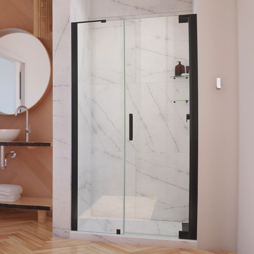 DreamLine SHDR-4332180-09 Elegance-LS 48 1/4 - 50 1/4 in. W x 72 in. H Frameless Pivot Shower Door in Satin Black