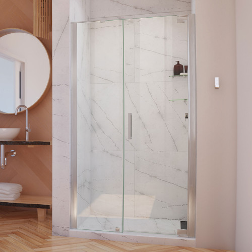 DreamLine SHDR-4334180-04 Elegance-LS 50 - 52 in. W x 72 in. H Frameless Pivot Shower Door in Brushed Nickel